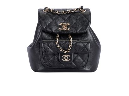 Mini Duma Backpack, &pound;3,200, Handbags, Black, Leather, Front view